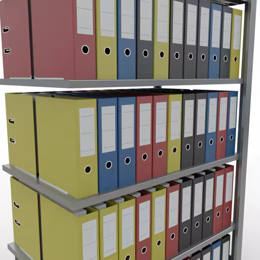 Figure n° 14 de l'article, étagère de bureau, système enfichable MULTIplus150, 2000 x 1000 x 600 mm, 6 étagères, galvanisées, sans butée centrale du groupe de produits étagères de bureau de Schulte Lagertechnik