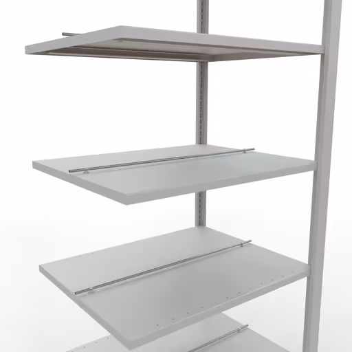 Figure n° 9 de l'article étagère complémentaire, étagère de bureau, système enfichable MULTIplus150, 2300 x 750 x 600 mm, 7 étagères, avec butée centrale, gris clair de la gamme d'étagères de bureau de Schulte Lagertechnik