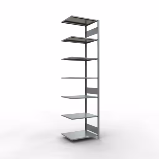 Étagère supplémentaire, étagère, système enfichable MULTIplus150, 3000 x 750 x 600 mm (HxLxP), 7 étagères, barres de longueur, galvanisées de Schulte Lagertechnik Rayonnage supplémentaire, étagère, système enfichable MULTIplus150, 3000 x 750 x 600 mm (HxLxP), 7 étagères, barres de longueur, galvanisé, étagère supplémentaire, réf. 12767-75-LR