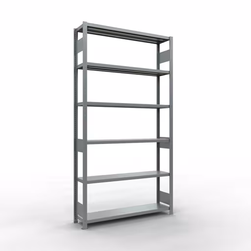 Figura n. 14 dell'articolo scaffale base, scaffale, sistema a innesto MULTIplus250, 2500 x 1300 x 300 mm (AxLxP), 6 ripiani, barre longitudinali, zincato del gruppo di prodotti sistema a innesto della marca Schulte Lagertechnik