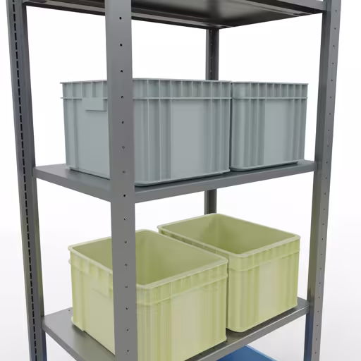 Étagère de base, étagère, système enfichable MULTIplus150, 2000 x 750 x 500 mm, 5 étagères, galvanisées de Schulte Lagertechnik avec le réf. 12750-75-LR