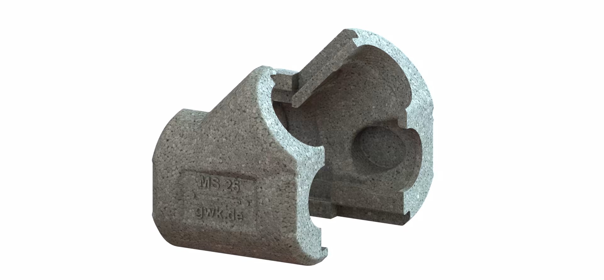 Boîtier GWK EPP série MS gris argenté pour vanne à siège incliné avec filetage intérieur, isolation du raccord, réf. 5221040002