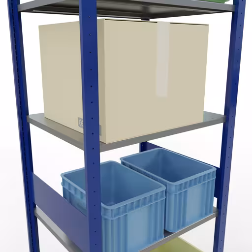 Étagère de base, étagère, système enfichable MULTIplus150, 3000 x 750 x 600 mm, 7 étagères, RAL 5010 bleu gentiane/galvanisé/galvanisé de la marque Schulte Lagertechnik de la gamme de produits du système enfichable