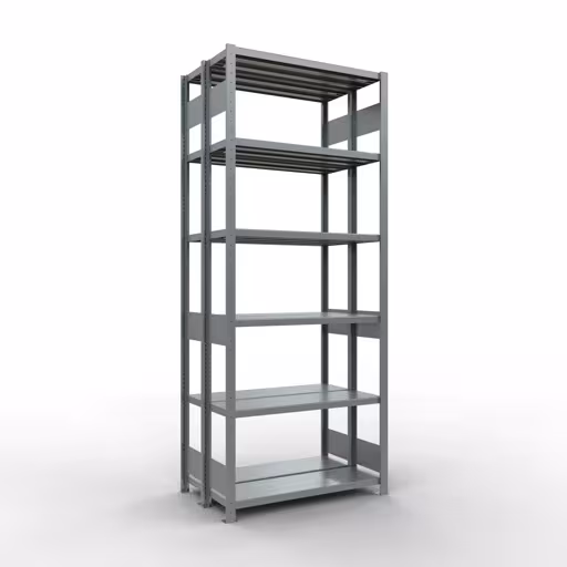 Étagère de base, étagère double, système d'étagères enfichables MULTIplus250, 2500 x 1000 x (2x300) mm, 2x6 étagères, galvanisées de Schulte Lagertechnik avec le numéro d'article : 17931