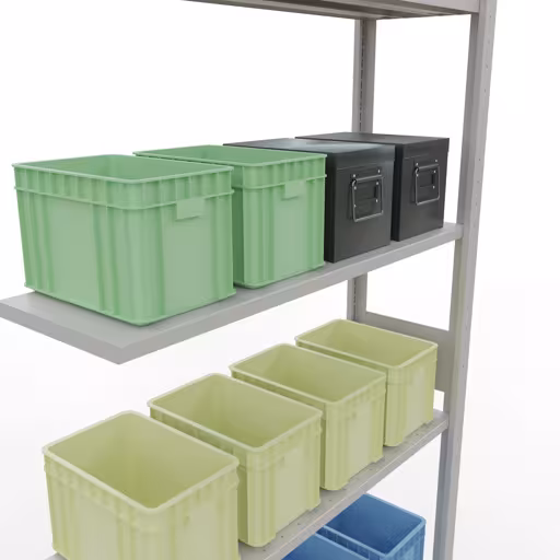 Rayonnage supplémentaire, rayonnage à étagères, système enfichable MULTIplus150, 3000 x 1000 x 300 mm, 7 étagères, gris clair RAL 7035 de Schulte Lagertechnik avec le réf. 32637-LR