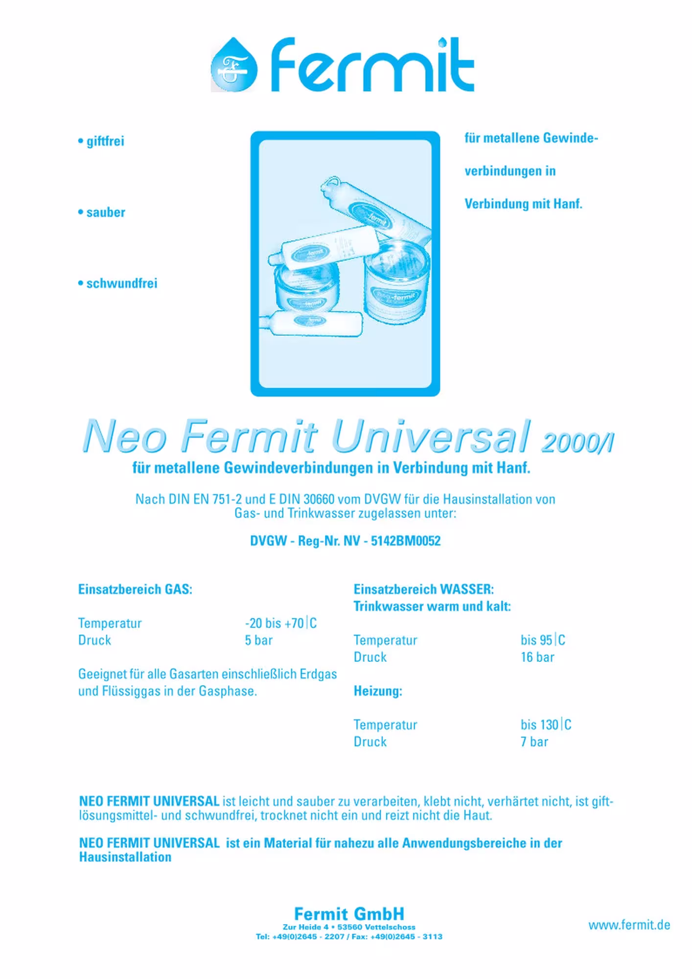 Set sigillante Fermit Neo Fermit 90 g dalla categoria sigillante con GTIN 4030777010618 Set di guarnizioni Fermit Neo Fermit 90 g della marca Fermit dalla gamma di attrezzature per officine