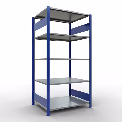 Étagère de base, étagère, système enfichable MULTIplus150, 2000 x 1000 x 800 mm, 5 étagères, RAL 5010 bleu gentiane/galvanisé de la marque Schulte Lagertechnik de la gamme de produits système enfichable
