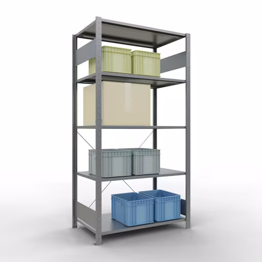 Figure n° 15 de l'article étagère de base, étagère, système enfichable MULTIplus85, 2000 x 1000 x 600 mm, 5 étagères, traverse, galvanisée du groupe de produits système enfichable de la marque Schulte Lagertechnik