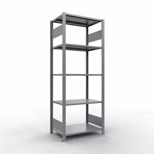 Représentation supplémentaire de l'article étagère de base, étagère à étagères, système enfichable MULTIplus150, 2000 x 750 x 500 mm, 5 étagères, galvanisé à partir de l'étagère de base