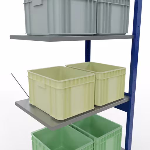 Scaffali componibili, scaffali, sistema a innesto MULTIplus150, 2500 x 750 x 500 mm (AxLxP), 6 ripiani, traversa, RAL 5010 blu genziana/zincato/zincato della categoria scaffali componibili con GTIN 4004514251381 Scaffali componibili, scaffali, sistema a innesto MULTIplus150, 2500 x 750 x 500 mm (AxLxP), 6 ripiani, traversa, RAL 5010 blu genziana/zincato/zincato della marca Schulte Lagertechnik della gamma sistemi a innesto