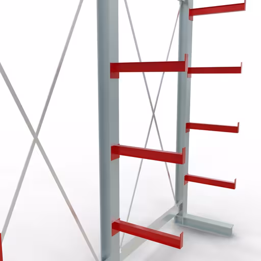 Figura n. 11 dell'articolo Scaffale completo K 3000, unilaterale, 2500 x 2600 x 500 mm, RAL 7001 / RAL 3000, 5 livelli di stoccaggio del gruppo di prodotti scaffalature cantilever della marca Schulte Lagertechnik