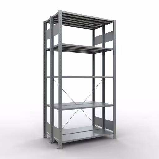 Figure n° 14 de l'article étagère de base, étagère double, étagère, système enfichable MULTIplus150, 2000 x 1000 x (2x300) mm, 2x5 étagères, galvanisées du groupe de produits étagères de la marque Schulte Lagertechnik