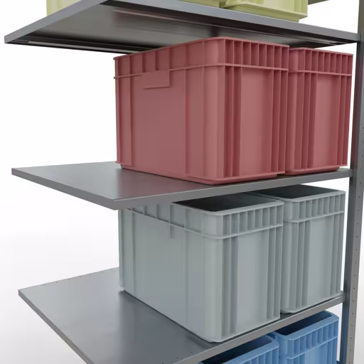 Rayonnage supplémentaire, rayonnage à étagères, système enfichable MULTIplus150, 2000 x 1000 x 800 mm, 5 étagères, barre de longueur, galvanisé avec réf. 12785-LR , Étagère MULTIplus150 système enfichable, 2000 x 1000 x 800 mm, 5 étagères, galvanisée de Schulte Lagertechnik de la catégorie système enfichable