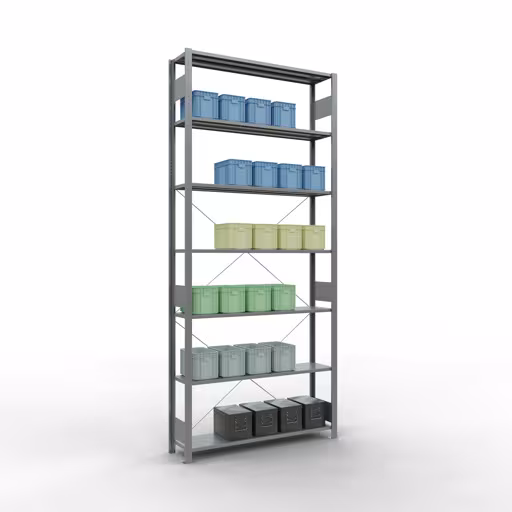 Scaffale base con sistema a innesto 3000x1300x300 mm, tipo 150 kg, zincato di Schulte Lagertechnik della categoria Sistema a innesto