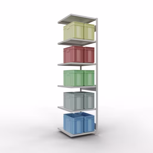 Scaffali aggiuntivi, scaffali, sistema a innesto MULTIplus250, 3000 x 750 x 800 mm (AxLxP), 7 ripiani, barre longitudinali, RAL 7035 grigio chiaro di Schulte Lagertechnik con l'articolo n. 32887-75-LR