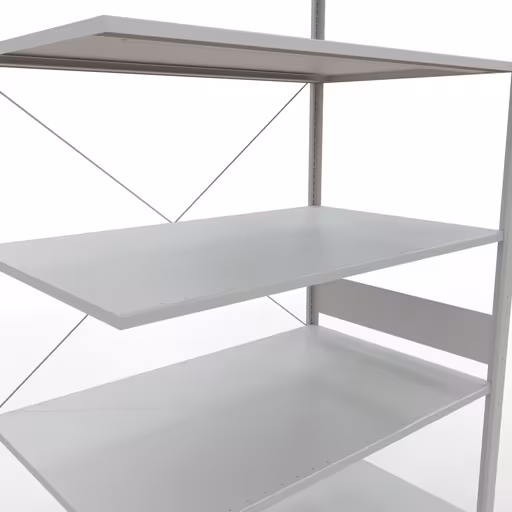 Une autre vue de l'article Etagère complémentaire système enfichable 3000x1300x800 mm, type 150 kg, gris clair Une autre vue de l'article système enfichable 3000x1300x800 mm, type 150 kg, gris clair de la catégorie système enfichable