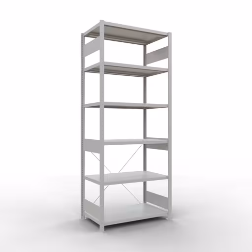 Immagine aggiuntiva dell'articolo Scaffale base, scaffale, sistema a innesto MULTIplus250, 2500 x 1000 x 600 mm (AxLxP), 6 ripiani, traversa, RAL 7035 grigio chiaro da scaffale base