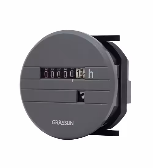 Contatore ore di funzionamento analogico taxxo 200 grigio 230V 50HZ della tecnologia Grässlin Zeitschaltung Contatore ore di funzionamento taxxo analogico, domotica, articolo n. 051510961