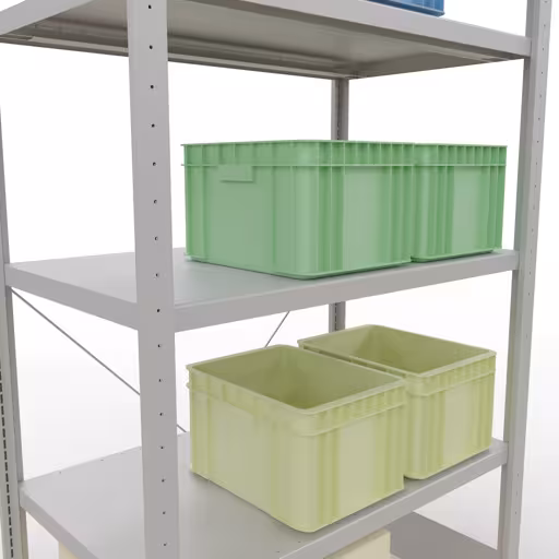 Figure n° 13 de l'article étagère de base, système d'étagères enfichables MULTIplus330, 2000 x 1000 x 600 mm, 5 étagères, gris clair RAL 7035 du groupe de produits système enfichable de la marque Schulte Lagertechnik