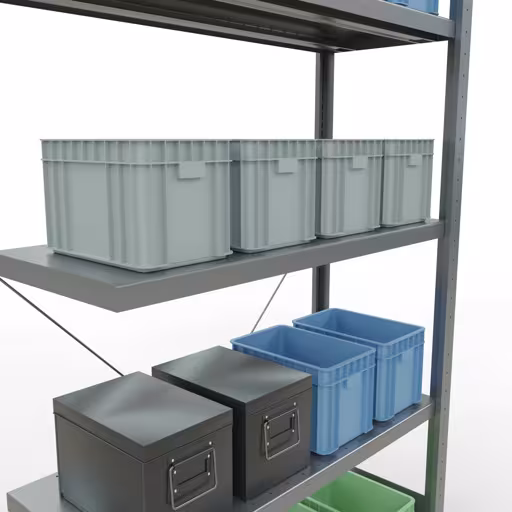 Immagine aggiuntiva dell'articolo Ripiano aggiuntivo, ripiano per ripiano, sistema a innesto MULTIplus330, 2000 x 1000 x 400 mm (AxLxP), 5 ripiani, traversa, zincato da ripiano aggiuntivo