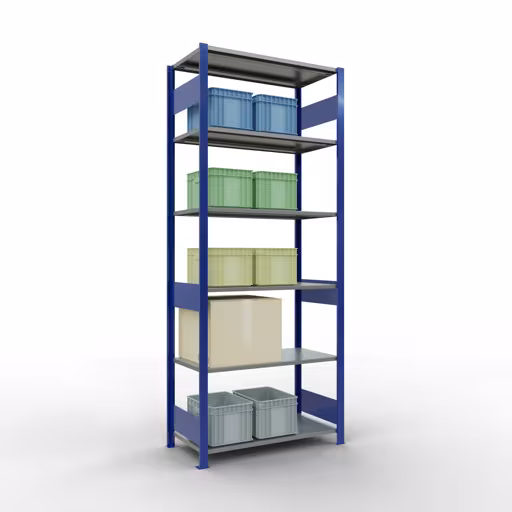 Figure n° 14 de l'article étagère de base, système d'étagères enfichables MULTIplus85, 2500 x 1000 x 500 mm, 6 étagères, RAL 5010 bleu gentiane du groupe de produits système enfichable de la marque Schulte Lagertechnik