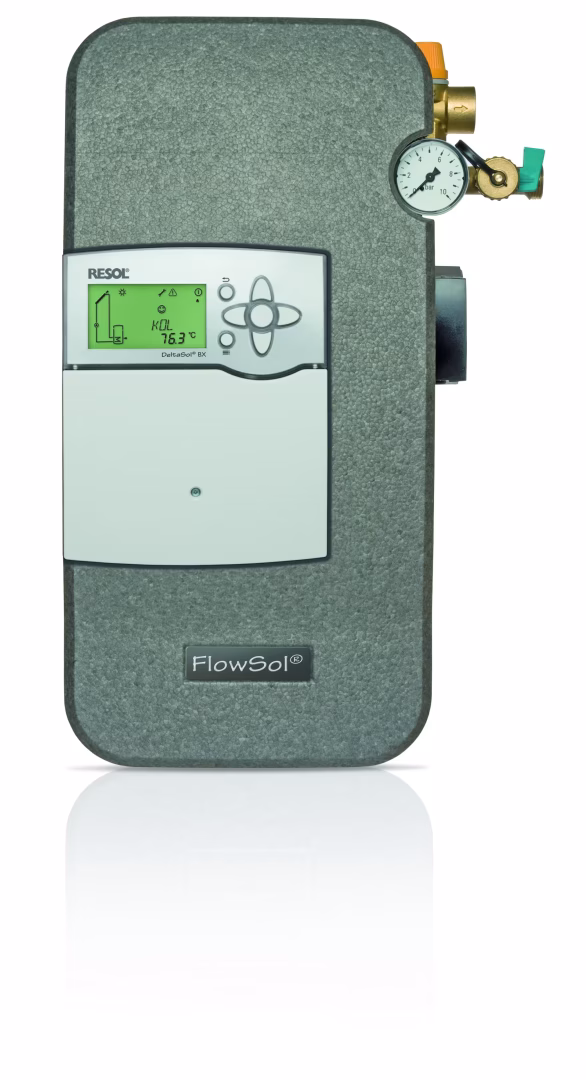 RESOL FlowSol(R) B HE - BX Zweistrang Solarstation von der Marke Resol RESOL FlowSol(R) B HE - Zweistrang Solarstation Typ Ausführung: RESOL FlowSol(R) B HE - BX Zweistrang Solarstation aus der Kategorie 2-Strang-Solarstation mit der Artikelnr. 29002260