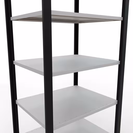 , système d'étagères de bureau MULTIplus150, 2300 x 750 x 600 mm, 7 étagères, barres de longueur, noir/gris clair de Schulte Lagertechnik de la catégorie étagères de bureau
