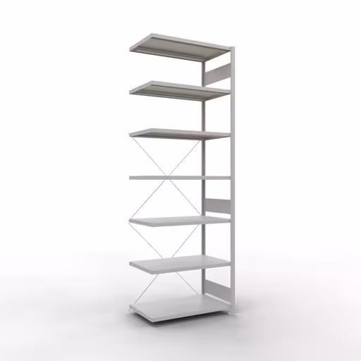 , système d'étagères enfichables MULTIplus250, 3000 x 1000 x 600 mm, 7 étagères, RAL 7035 gris clair de Schulte Lagertechnik de la catégorie des systèmes enfichables