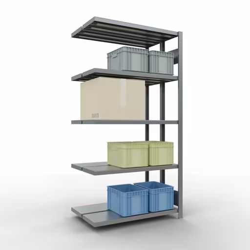 Rayonnage supplémentaire, rayonnage double, système d'étagères MULTIplus250, 2000 x 1000 x (2x300) mm, 2x5 étagères, galvanisé de la marque Schulte Lagertechnik de la gamme de produits d'étagères