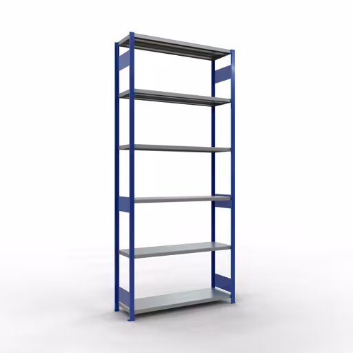 Figure n° 13 de l'article étagère de base, étagère, système enfichable MULTIplus250, 3000 x 1300 x 400 mm, 7 étagères, RAL 5010 bleu gentiane/galvanisé du groupe de produits système enfichable de Schulte Lagertechnik