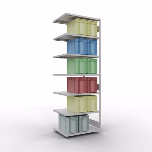 Rayonnage supplémentaire, étagère, système enfichable MULTIplus330, 3000 x 1000 x 800 mm, 7 étagères, gris clair RAL 7035 de Schulte Lagertechnik de la gamme de produits du système enfichable