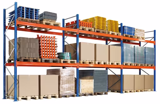 Produktbild Nr 17 des Artikels Palettenregal 3 Felder á 2700 mm - 5000x1100mm,HxT,12 Holme (3000kg) Abbildung Nr 17 des Artikels Palettenregal 3 Felder á 2700 mm - 5000x1100mm,HxT,12 Holme (3000kg) aus der Produktgruppe Palettenregale von der Marke Schulte Lagertechnik