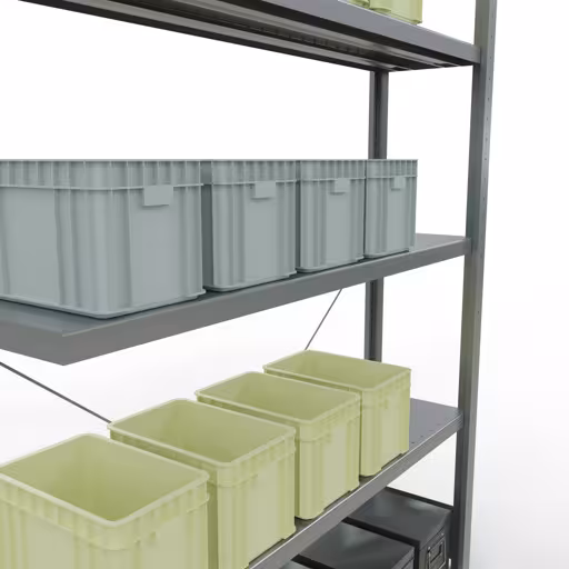 Image du produit n° 14 de l'article étagère complémentaire système enfichable 2000x1300x300 mm, type 250 kg, galvanisée Figure n° 14 de l'article étagère supplémentaire pour système enfichable 2000x1300x300 mm, type 250 kg, galvanisée du groupe de produits système enfichable de la marque Schulte Lagertechnik