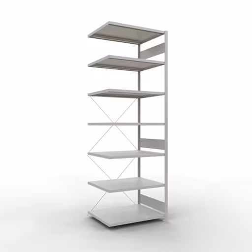 , système d'étagères enfichables MULTIplus250, 3000 x 1000 x 800 mm, 7 étagères, RAL 7035 gris clair de Schulte Lagertechnik de la catégorie des systèmes enfichables