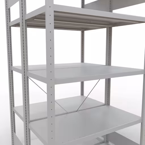 Étagère de base, étagère double, système d'étagères MULTIplus250, 2000 x 1000 x (2x500) mm, 2x5 étagères, traverse, RAL 7035 gris clair avec le GTIN 4004514254931 Étagère de base, étagère double, étagère à étagères, système enfichable MULTIplus250, 2000 x 1000 x (2x500) mm, 2x5 étagères, gris clair RAL 7035 de Schulte Lagertechnik avec le numéro d'article. 32150-G