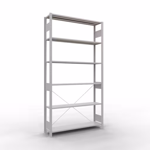 Étagère de base du système enfichable 2500x1300x300 mm, type 150 kg, gris clair de Schulte Lagertechnik de la catégorie du système enfichable