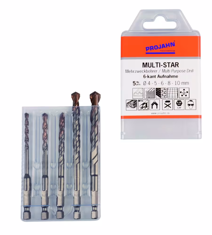 Set Multistella 5 pezzi. Esagonale 4, 5, 6, 8, 10 mm della PROJAHN Set Multistella 5 pezzi. Punta esagonale 4, 5, 6, 8, 10 mm, articolo n. 57005