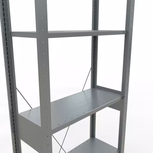 Immagine aggiuntiva dell'articolo Ripiano base, ripiano sistema a innesto MULTIplus150, 2500 x 750 x 300 mm (AxLxP), 6 ripiani, traversa, zincato dal ripiano base
