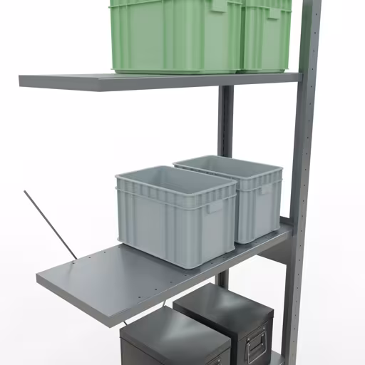 Un'altra vista dell'articolo Scaffali aggiuntivi, scaffale, sistema a innesto MULTIplus150, 2500 x 750 x 300 mm (AxLxP), 6 ripiani, traversa, zincato dalla categoria Sistema a innesto
