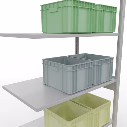 Figure n° 10 de l'article étagère complémentaire, étagère à étagères, système enfichable MULTIplus85, 2500 x 1000 x 600 mm, 6 étagères, gris clair RAL 7035 du groupe de produits système enfichable de la marque Schulte Lagertechnik
