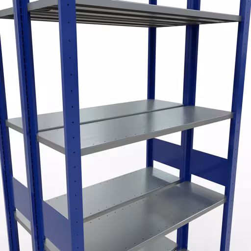 Scaffale base, scaffale doppio, sistema di scaffali MULTIplus150, 3000 x 1000 x (2x300) mm (AxLxP), 2x7 ripiani, barre longitudinali, RAL 5010 blu genziana di Schulte Lagertechnik dalla categoria scaffali