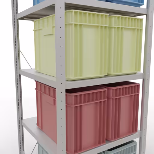 Figure n° 7 de l'article étagère de base, étagère, système enfichable MULTIplus250, 2000 x 750 x 800 mm, 5 étagères, RAL 7035 gris clair du groupe de produits système enfichable de la marque Schulte Lagertechnik