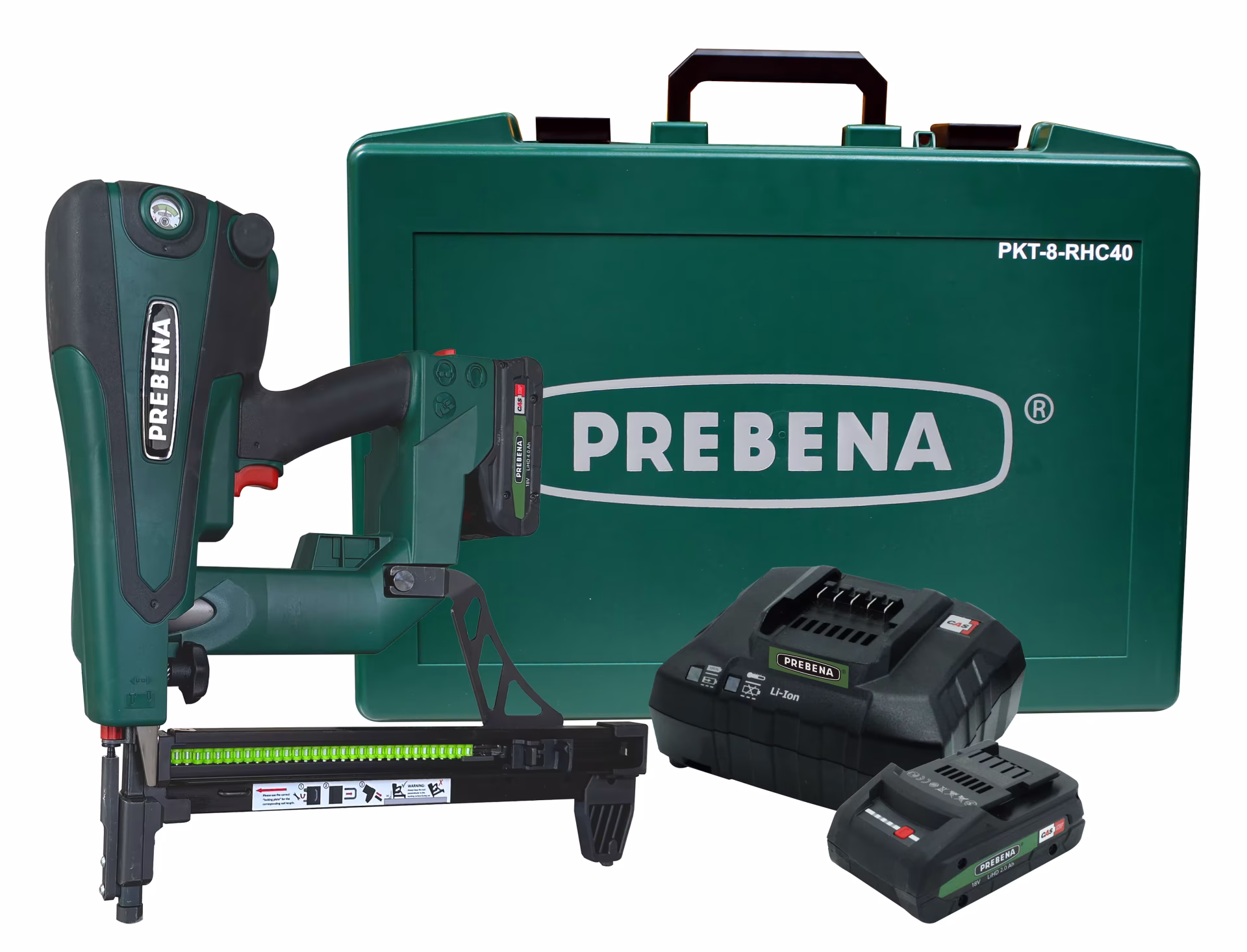 Un'altra vista dell'articolo Chiodatrice ibrida per chiodi acciaio-cemento tipo RHC da 15-40 mm con batteria e stazione di ricarica PKT-8-RHC40 della categoria Macchine a batteria e elettriche