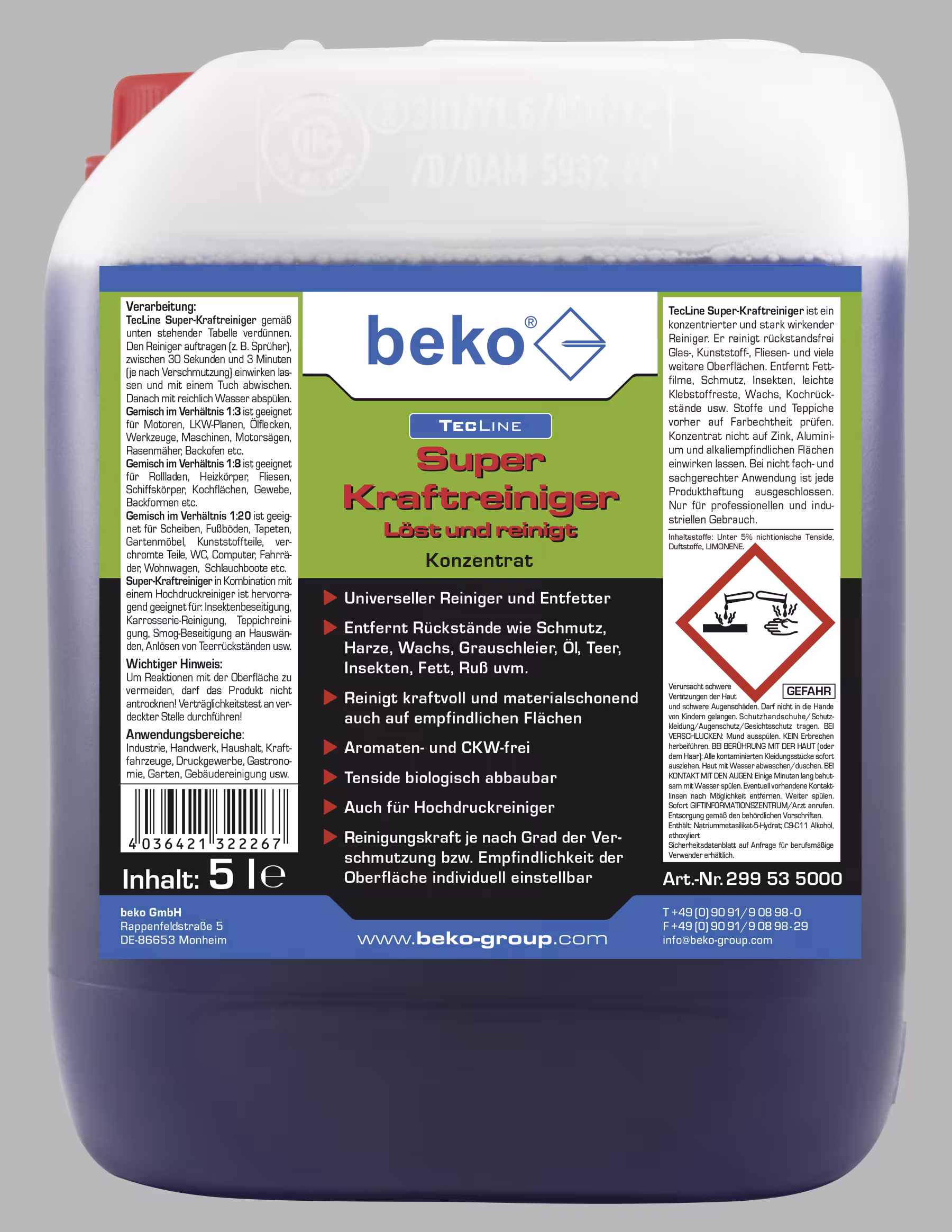 TecLine Super Power Cleaner Concentré Bidon de 30 l de la catégorie des nettoyants universels avec réf. 299 53 0030