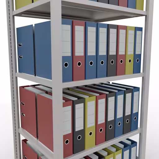 Image supplémentaire de l'article Étagère Basic, étagère de bureau, système enfichable MULTIplus150, 1800 x 750 x 600 mm (HxLxP), 5 étagères, , , gris clair en système enfichable