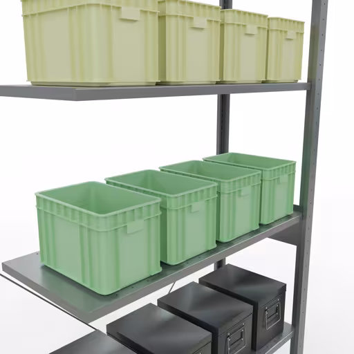 Image du produit n° 16 de l'article Rayonnage complémentaire, rayonnage à étagères, système enfichable MULTIplus85, 2500 x 1000 x 400 mm (HxLxP), 6 étagères, traverse, galvanisé Figure n° 16 de l'article étagère complémentaire, étagère à étagères, système enfichable MULTIplus85, 2500 x 1000 x 400 mm, 6 étagères, traverse, galvanisée du groupe de produits système enfichable de la marque Schulte Lagertechnik