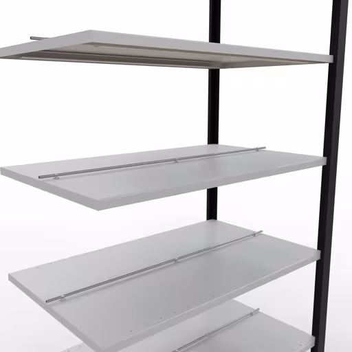 Figura n. 8 dell'articolo scaffali componibili, scaffali per ufficio, sistema a innesto MULTIplus150, 2300 x 1000 x 600 mm, 7 ripiani, nero/grigio chiaro del gruppo di prodotti scaffali per ufficio della marca Schulte Lagertechnik