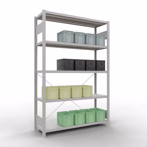 Immagine del prodotto n. 6 dell'articolo sistema a innesto ripiano base 2000x1300x400 mm, tipo 250 kg, grigio chiaro dalla gamma di prodotti sistema a innesto della marca Schulte Lagertechnik