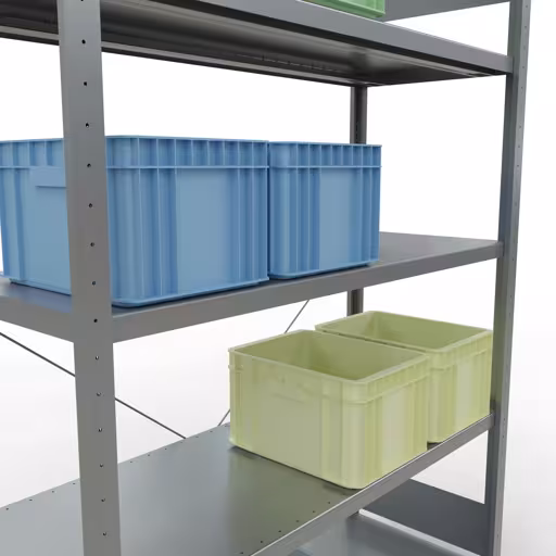 Produktbild Nr 13 des Artikels Stecksystem Grundregal 2000x1300x500 mm, Typ 250 kg, verzinkt Abbildung Nr 13 des Artikels Stecksystem Grundregal 2000x1300x500 mm, Typ 250 kg, verzinkt aus der Produktgruppe Stecksystem von der Marke Schulte Lagertechnik