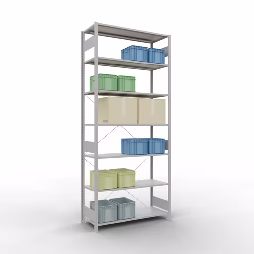 Étagère de base système enfichable 3000x1300x500 mm, type 150 kg, gris clair de la catégorie étagère de base avec le GTIN 4004514293039 Étagère de base du système enfichable 3000x1300x500 mm, type 150 kg, gris clair de Schulte Lagertechnik de la gamme de produits du système enfichable